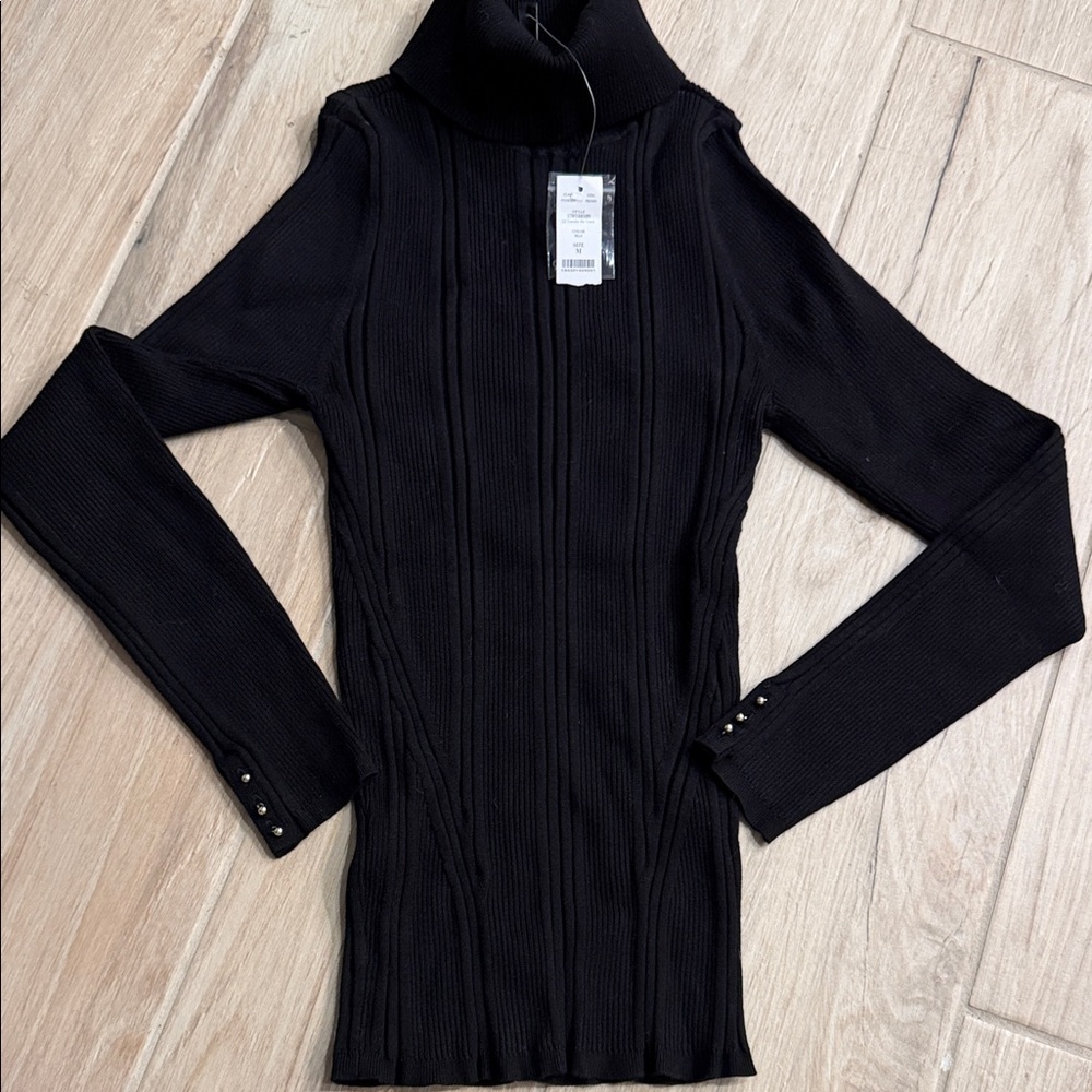 Black Turtleneck Sweater WHBM new size M